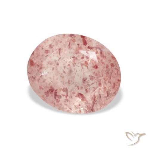 3.64 ct Pink Strawberry Quartz Stone, Natural Strawberry Quartz in Oval Facet Shape for Sale