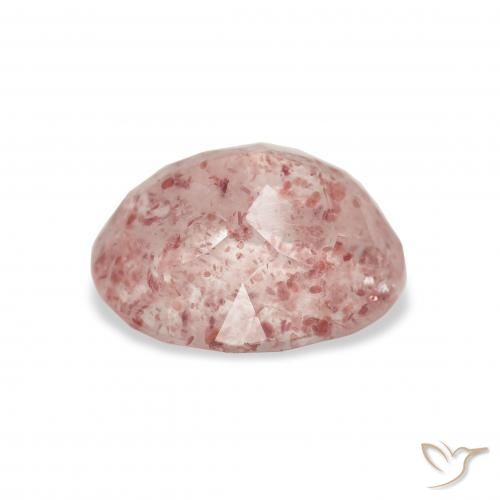 Strawberry Quartz Gemstone in 11 x 9 mm (calibrated) Size for Sale, Strawberry Quartz Stone in Medium Pink Color