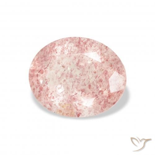 3.12 ct Pink Strawberry Quartz Stone, Natural Strawberry Quartz in Oval Facet Shape for Sale