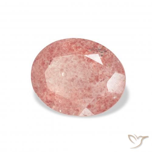 3.08 ct Pink Strawberry Quartz Stone, Natural Strawberry Quartz in Oval Facet Shape for Sale