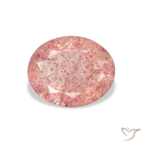 2.97ct Natural Medium Light-Pink Strawberry Quartz, Oval, Transparent