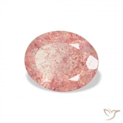 2.97 ct Pink Strawberry Quartz Stone, Natural Strawberry Quartz in Oval Facet Shape for Sale