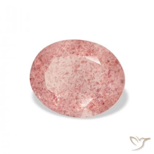 3.19 ct Pink Strawberry Quartz Stone, Natural Strawberry Quartz in Oval Facet Shape for Sale