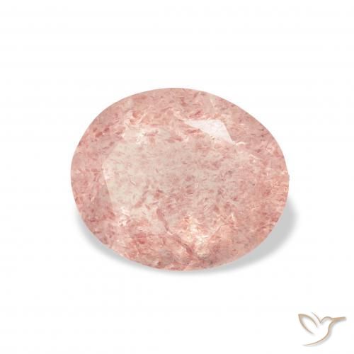 3.09 ct Pink Strawberry Quartz Stone, Natural Strawberry Quartz in Oval Facet Shape for Sale