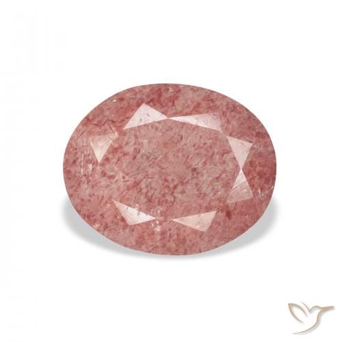 2.95ct Natural Medium Pink Strawberry Quartz, Oval, Transparent
