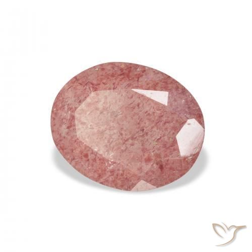 2.95 ct Pink Strawberry Quartz Stone, Natural Strawberry Quartz in Oval Facet Shape for Sale