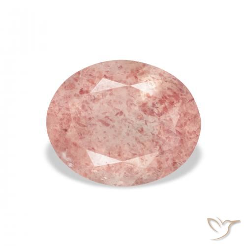 3.68ct Natural Medium Light-Pink Strawberry Quartz, Oval, Transparent