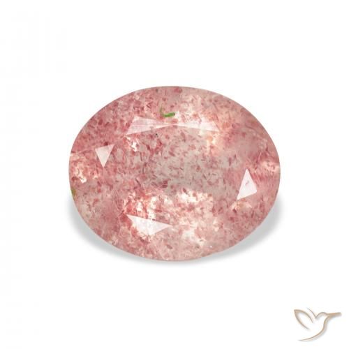 2.98ct Natural Light Rose Pink Strawberry Quartz, Oval, Transparent