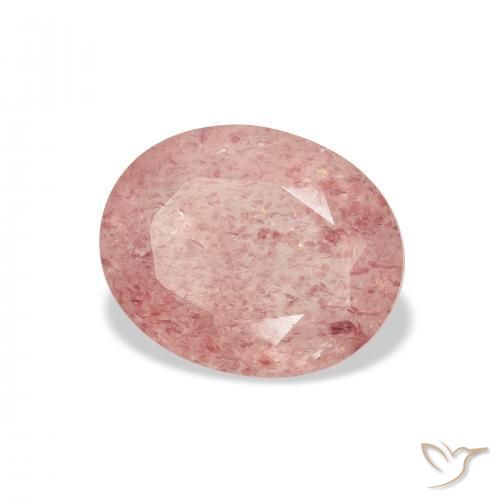2.90 ct Pink Strawberry Quartz Stone, Natural Strawberry Quartz in Oval Facet Shape for Sale