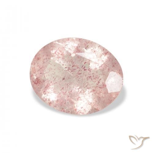 2.74 ct Pink Strawberry Quartz Stone, Natural Strawberry Quartz in Oval Facet Shape for Sale