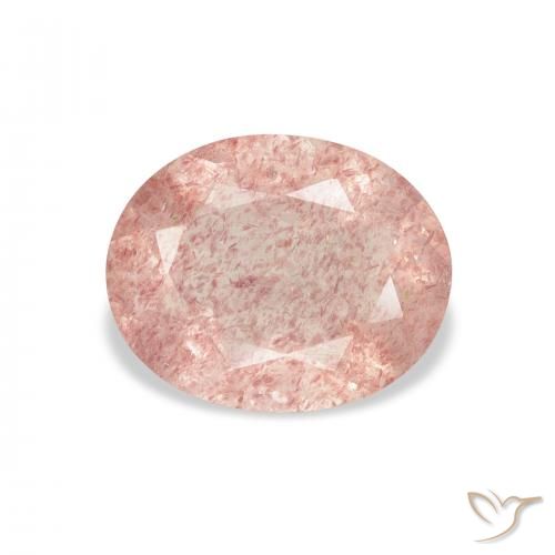 2.84ct Natural Light Pink Strawberry Quartz, Oval, Transparent