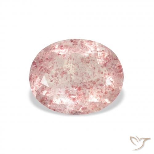 2.96ct Natural Medium Pink Strawberry Quartz, Oval, Transparent