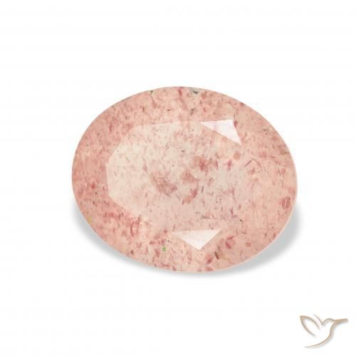 3.09 ct Pink Strawberry Quartz Stone, Natural Strawberry Quartz in Oval Facet Shape for Sale