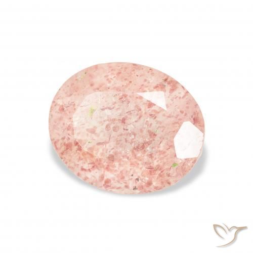 3.17 ct Pink Strawberry Quartz Stone, Natural Strawberry Quartz in Oval Facet Shape for Sale