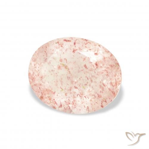 2.91 ct Pink Strawberry Quartz Stone, Natural Strawberry Quartz in Oval Facet Shape for Sale