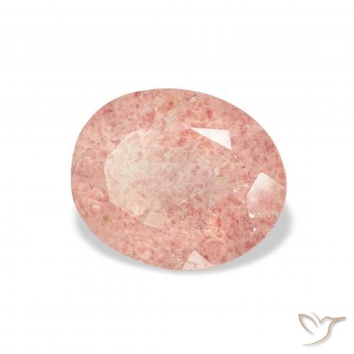 2.94 ct Pink Strawberry Quartz Stone, Natural Strawberry Quartz in Oval Facet Shape for Sale