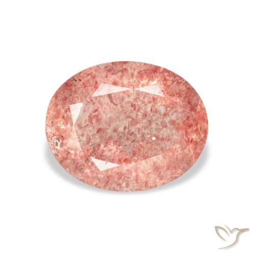 3.34ct Natural Raspberry Pink Strawberry Quartz, Oval, Transparent