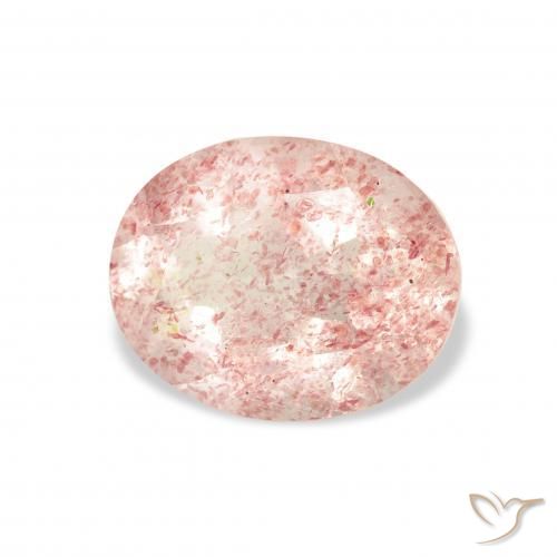 3.16 ct Pink Strawberry Quartz Stone, Natural Strawberry Quartz in Oval Facet Shape for Sale