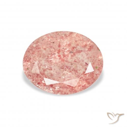 2.82ct Natural Orange Pink Strawberry Quartz, Oval, Transparent