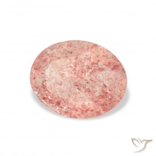 2.82 ct Pink Strawberry Quartz Stone, Natural Strawberry Quartz in Oval Facet Shape for Sale
