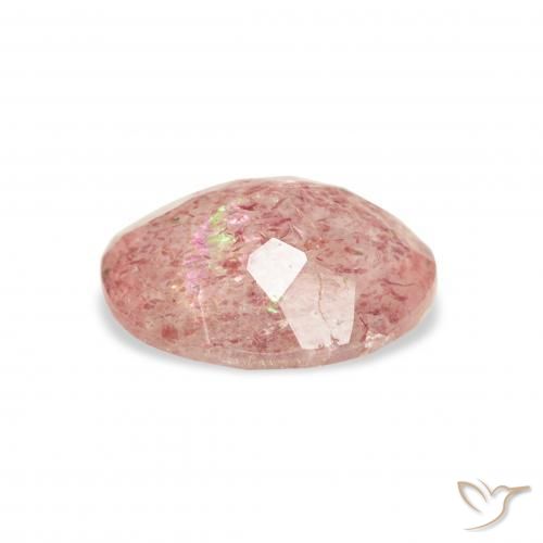 Strawberry Quartz Gemstone in 11 x 9 mm (calibrated) Size for Sale, Strawberry Quartz Stone in Orange Pink Color