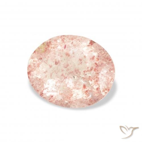 2.85 ct Pink Strawberry Quartz Stone, Natural Strawberry Quartz in Oval Facet Shape for Sale