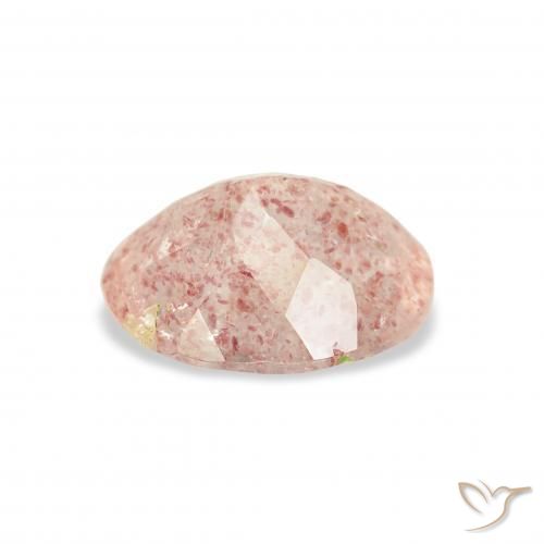 Strawberry Quartz Gemstone in 11 x 9 mm (calibrated) Size for Sale, Strawberry Quartz Stone in Light Pink Color