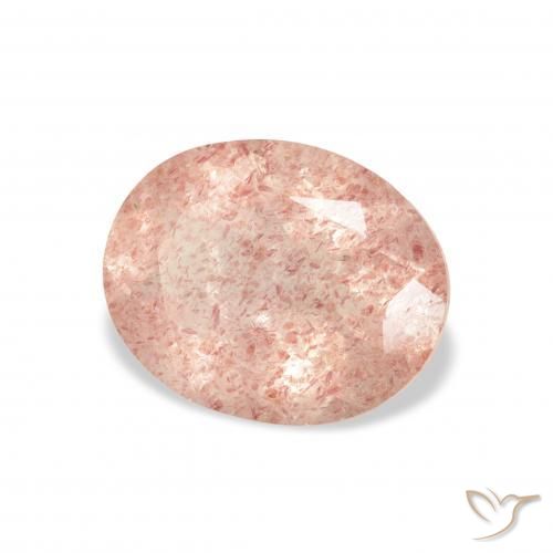 3.06 ct Pink Strawberry Quartz Stone, Natural Strawberry Quartz in Oval Facet Shape for Sale