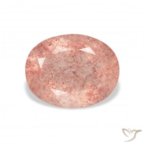 3.41ct Natural Light Pink Strawberry Quartz, Oval, Transparent