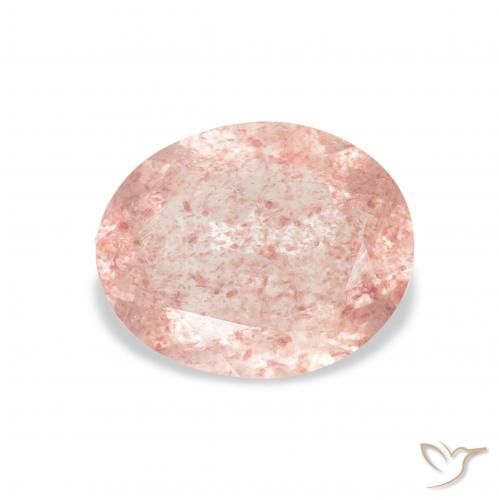 2.90ct Natural Flamingo Pink Strawberry Quartz, Oval, Transparent