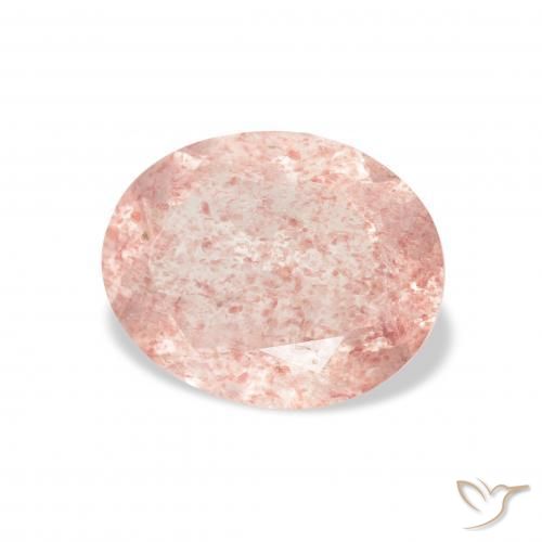 2.90 ct Pink Strawberry Quartz Stone, Natural Strawberry Quartz in Oval Facet Shape for Sale