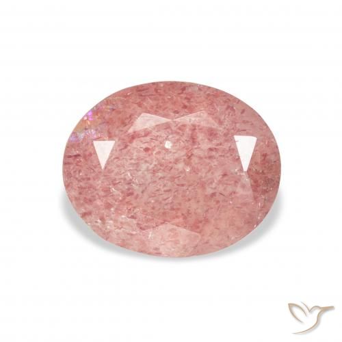 3.35ct Natural Rose Pink Strawberry Quartz, Oval, Transparent
