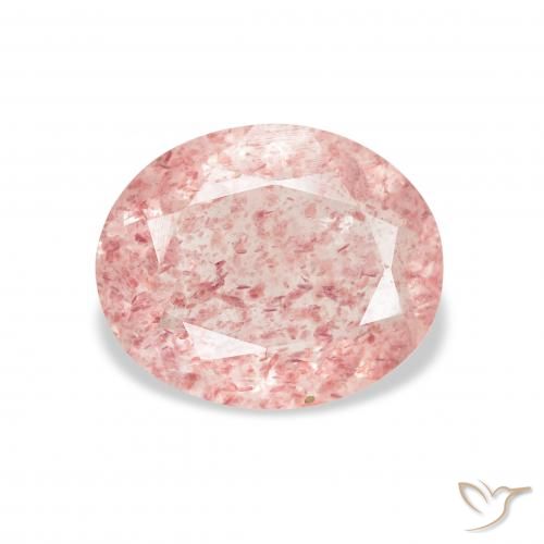 2.98ct Natural Earthy Pink Strawberry Quartz, Oval, Transparent