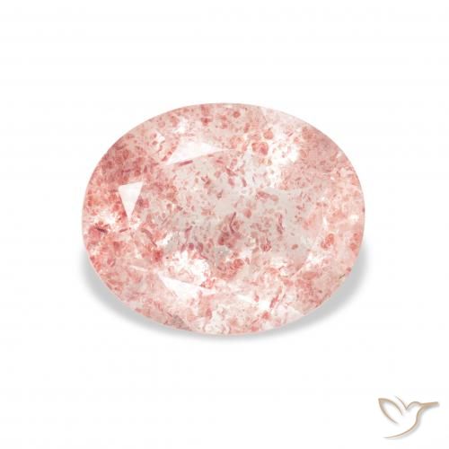 3.20ct Natural Light Pink Strawberry Quartz, Oval, Transparent