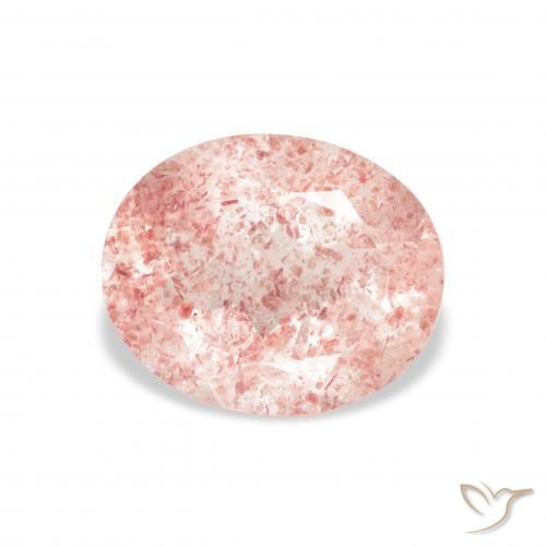 3.20 ct Pink Strawberry Quartz Stone, Natural Strawberry Quartz in Oval Facet Shape for Sale