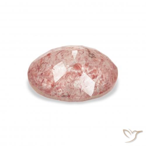 Strawberry Quartz Gemstone in 11 x 9 mm (calibrated) Size for Sale, Strawberry Quartz Stone in Medium Light-Pink Color