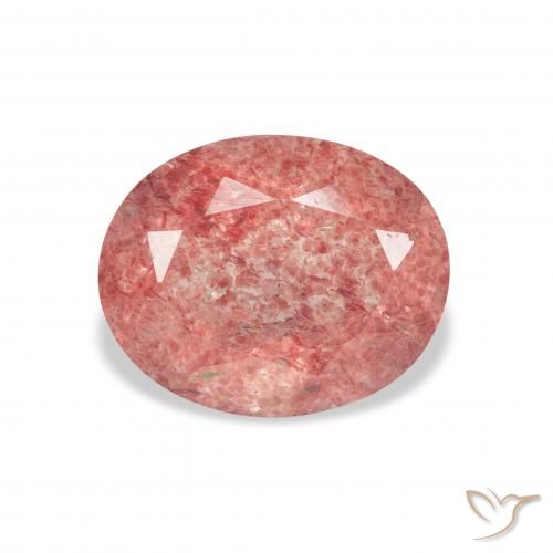 3.48ct Natural Raspberry Pink Strawberry Quartz, Oval, Transparent