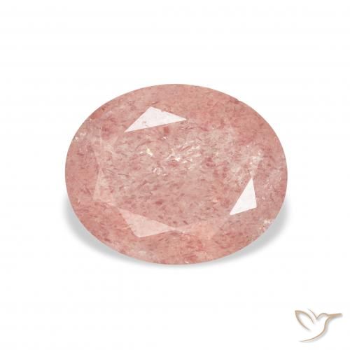 2.87ct Natural Earthy Pink Strawberry Quartz, Oval, Transparent