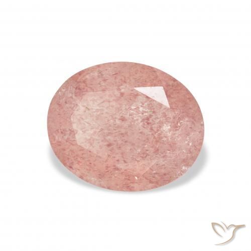 2.87 ct Pink Strawberry Quartz Stone, Natural Strawberry Quartz in Oval Facet Shape for Sale