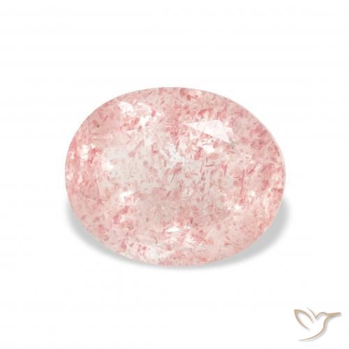 3.51 ct Pink Strawberry Quartz Stone, Natural Strawberry Quartz in Oval Facet Shape for Sale