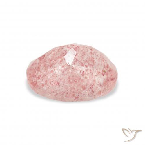 Strawberry Quartz Gemstone in 10.2 x 9 mm Size for Sale, Strawberry Quartz Stone in Light Pink Color