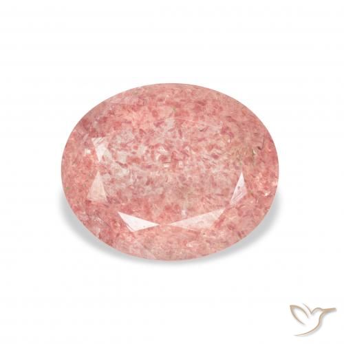 3.10ct Natural Medium Light-Pink Strawberry Quartz, Oval, Transparent