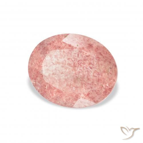 3.10 ct Pink Strawberry Quartz Stone, Natural Strawberry Quartz in Oval Facet Shape for Sale