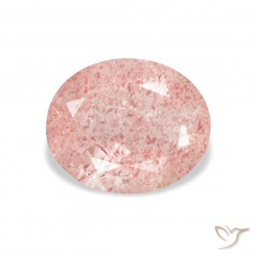 3.41ct Natural Medium Light-Pink Strawberry Quartz, Oval, Transparent