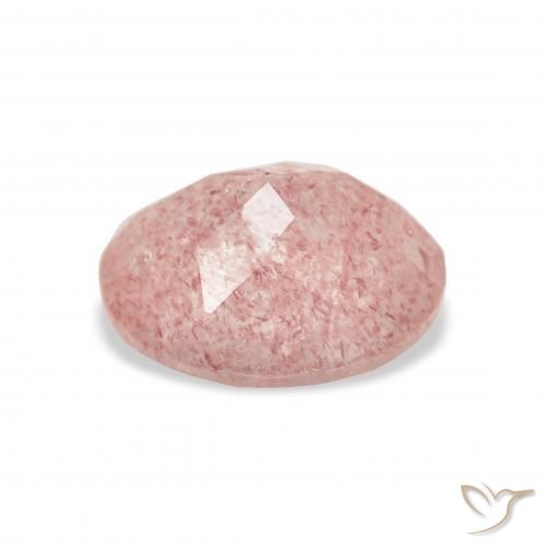 Strawberry Quartz Gemstone in 11 x 9 mm (calibrated) Size for Sale, Strawberry Quartz Stone in Medium Light-Pink Color