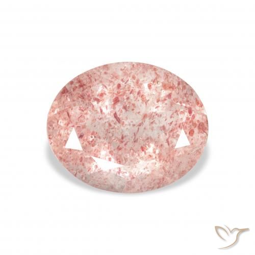 3.30ct Natural Light Pink Strawberry Quartz, Oval, Transparent