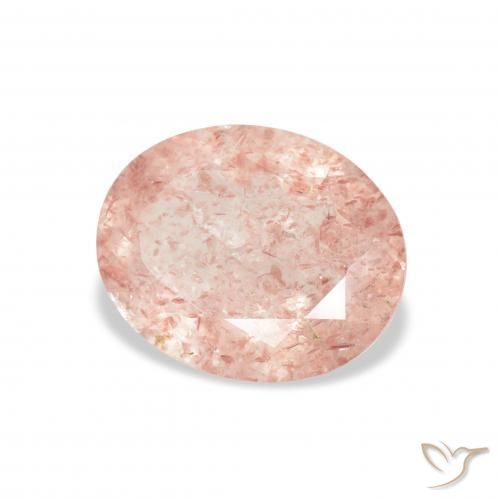 2.72 ct Pink Strawberry Quartz Stone, Natural Strawberry Quartz in Oval Facet Shape for Sale