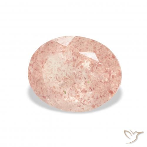 3.56 ct Pink Strawberry Quartz Stone, Natural Strawberry Quartz in Oval Facet Shape for Sale