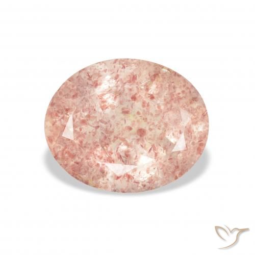 3.22ct Natural Light Pink Strawberry Quartz, Oval, Transparent