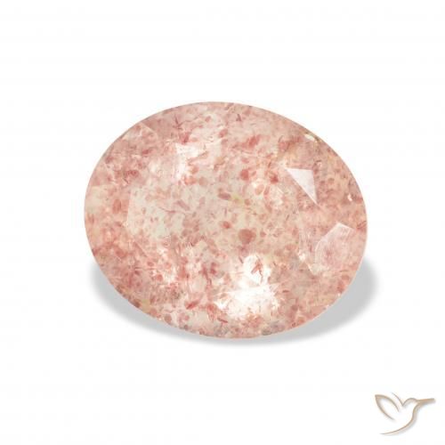 3.22 ct Pink Strawberry Quartz Stone, Natural Strawberry Quartz in Oval Facet Shape for Sale